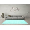thumbnail image 3 of Ahgly Company Indoor Square Solid Turquoise Blue Modern Area Rugs, 3' Square, 3 of 4