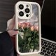 thumbnail image 2 of Funda de silicona con pintura al óleo para iPhone, carcasa con flor rosa blanca para iPhone 11, 12, 13, 14, 15 Pro Max, XS, X, XR, 78 Plus, SE 2020, 2 of 5