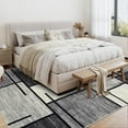 thumbnail image 2 of Hasoo 9' x 12' Large Area Rug Contemporary Patchwork Rug for Living Room Modern Geometric Print Rug Washable Low Pile Non-Slip Rug, Gray, 2 of 7