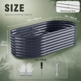 thumbnail image 6 of KINIMOX 6x3x2 FT Gray Galvanized Raised Garden Bed, 24in Tall Metal Planter Box Outdoor, Oval Garden Bed for Vegetables Flowers Herbs, 0.6mm Thick Rust-Resistant Steel, 6 of 8