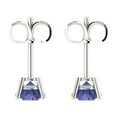 thumbnail image 4 of Clara Pucci 1Ct Tanzanite Round Cut VVS1 Push Back Stud 18k Solid hypoallergenic Gold Designer Earrings For December, 4 of 7