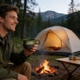 thumbnail image 6 of Outdoor Portable Water Cup Collapsible Camping Coffee Mug with Hanging Handle Eco-Friendly Reusable Plastic for Travel Hiking Picnic, 5.1 oz,Green, 6 of 6