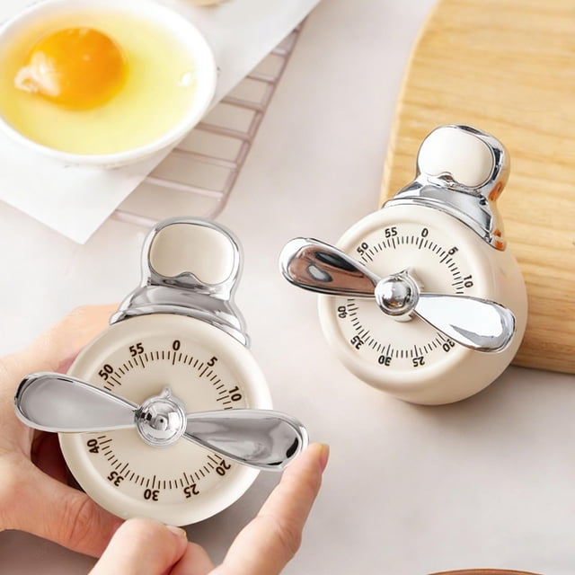 Todaioua Visual Timer, Cute Magnetic Mechanical Kitchen Timer for Cooking, No Batteries Required, 60-Minute Countdown Clock for Study, Classroom, Baking, Yoga, Pomodoro - Loud Alarm (Pilot Style)