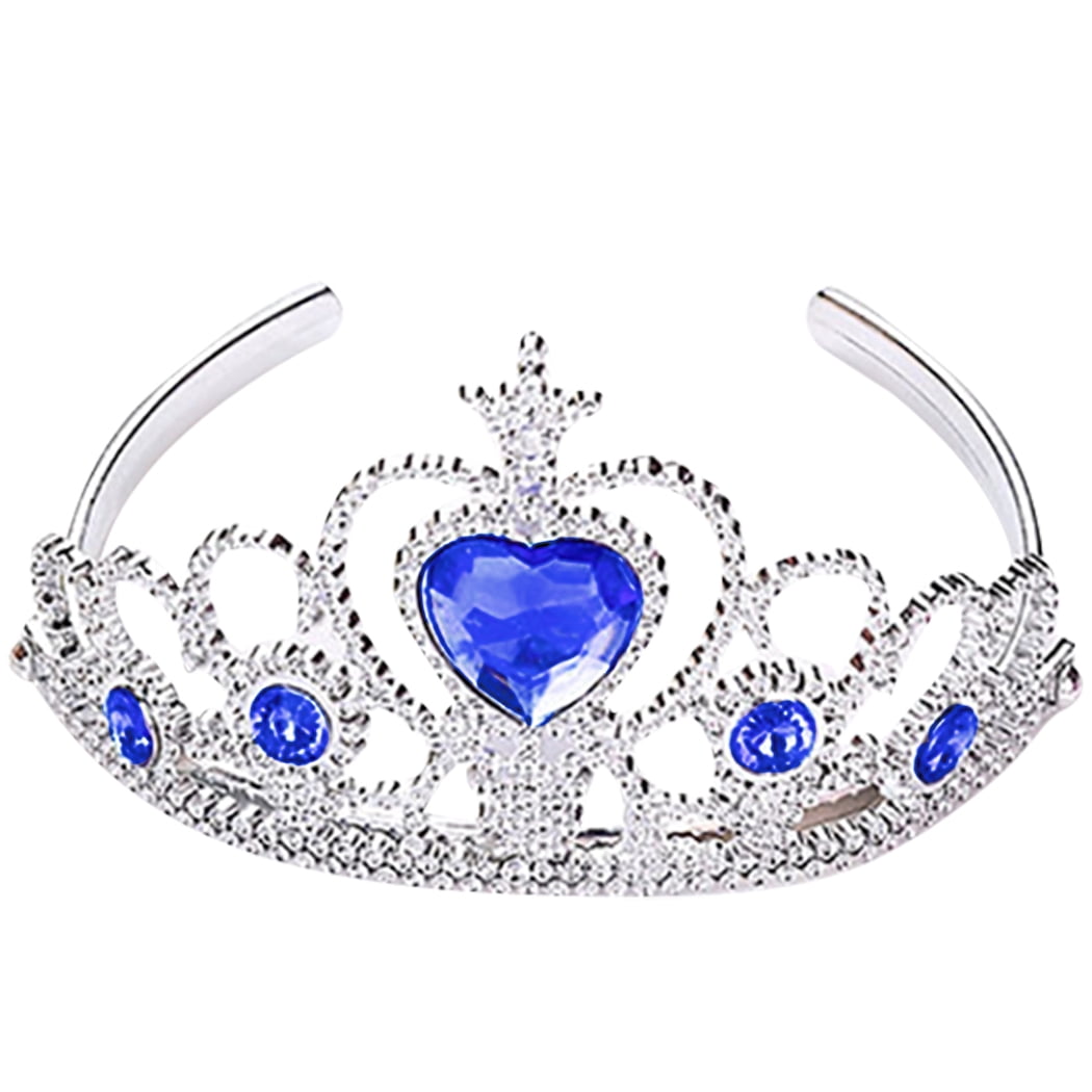 Jaasie Princess Crown Tiara and Wand Set Silver Heart Jewel Princess Accessories 