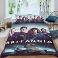 thumbnail image 2 of Britannia Conjunto de sábanas temático, trío de piezas, cómodo y amigable con la piel, diseño único, regalo de decoración para el hogar para familiares, amigos y fans, 90 cm * 190 cm, 2 of 6