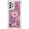 thumbnail image 5 of for Samsung Galaxy A33 5G Glitter Case with Ring Holder, Bling Sparkle Floating Liquid Soft TPU Cushion Fashion Girly Women Girls Clear Case Cover for Samsung Galaxy A33 5G  Rose Gold, 5 of 14