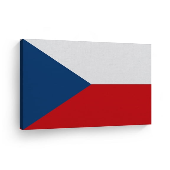 Smile Art Design Czech Republic Flag Canvas Wall Art Print Country Flags Office Living Room Dorm Bedroom Kitchen Man Cave Sports Club Bar Decor Modern Home Decor Ready to Hang Made in USA - 24x36