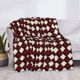 thumbnail image 6 of Horizontal Flannel Blanket Is Light Warm Soft Anti-Pilling Anti-Wrinkle Anti-Allergy And No Hair Loss For Bed And Sofa Camping Travel Crimson Modern Houndstooth Texture_1, 6 of 8