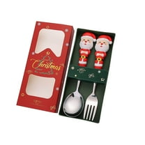 Nilvkv Christmas Spoon Christmas Dessert Spoon Fork Stainless Steel Tableware Set Cute Doll with Hand Gift, Christmas Decorations, CHRlSTMAS-GlFTs