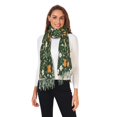 thumbnail image 2 of FORMRS Womens Scarf Winter Soft Long Big Warm Shawls Wrap Tassel Scarves, Orange Flowers, 2 of 9