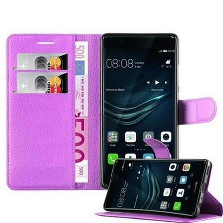 Cadorabo Case for Huawei P9 Cover in PASTEL PURPLE magnetic closure