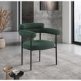 thumbnail image 2 of Maklaine Contemporary Fabric Dining Chair in Green (Set of 2), 2 of 7