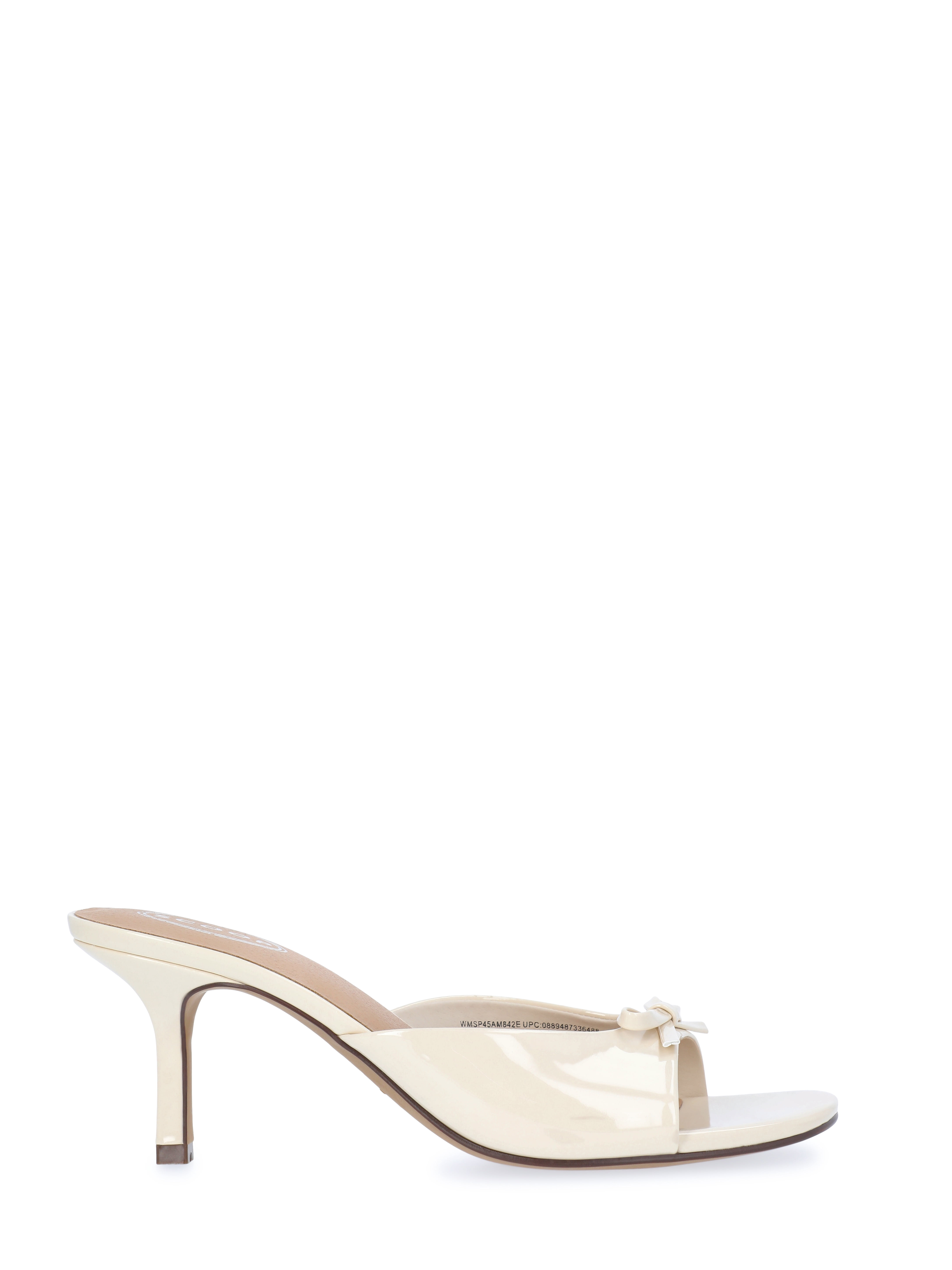 Scoop Women's Patent Faux Leather Open Toe Bow Mule Heels