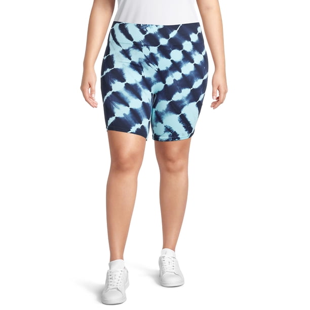 Avia Women's Plus Size Seamless Printed Bike Shorts