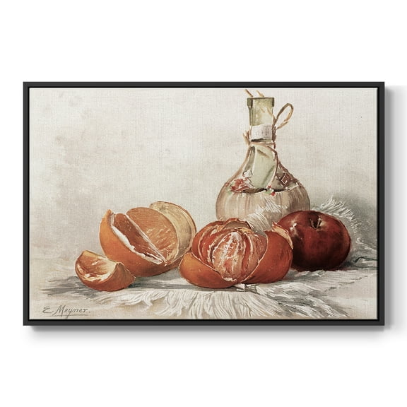 Vintage Botanical Print-LIII By Wexford Home Framed in Black Wood Gallery Wrapped Canvas 17 in. x 25 in.