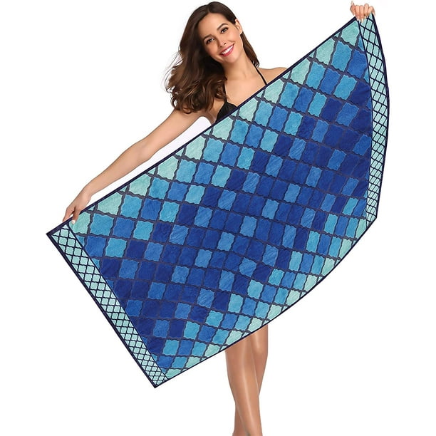 Lavish Touch Set of 2 Velour Beach Towels 34x68 Extra Large XL 100