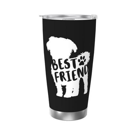 

Best Friend Maltese Shih Tzu Dog 20 Oz Water Bottle Insulated Tumblers Stainless Steel Cups Double Wall Tumbler with Lid