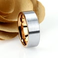 thumbnail image 2 of Men's Women's Tungsten Wedding Band Engagement Ring 8mm Pipe Cut Two Tone Ring, SZ 11.5, 2 of 3