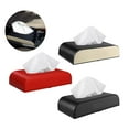 thumbnail image 2 of Soporte de caja de cuero PU Zulema dispensador de papel servilletero rectangular negro, 2 of 8