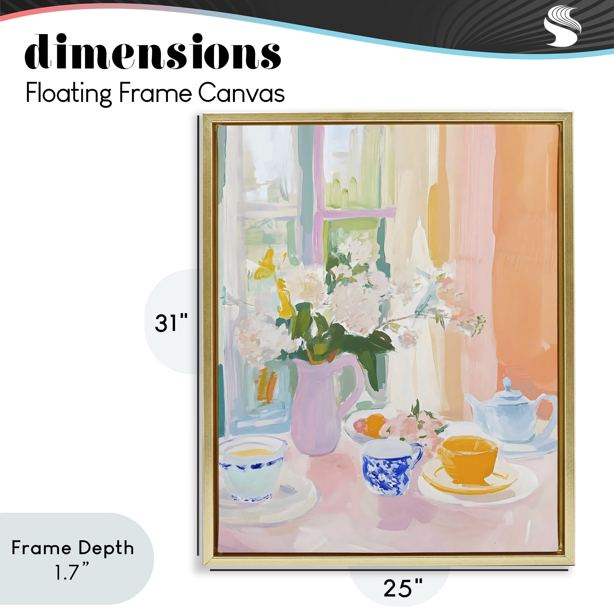 Stupell Industries Breakfast Still Life Abstraction Gold Framed Floater Canvas Wall Art, design by The Prints Vibe