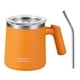 thumbnail image 1 of Taza de café aislada de acero inoxidable con asa, taza de viaje de doble pared, vaso con tapa deslizante, 1 of 5