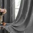 thumbnail image 6 of Deconovo Blackout Curtains Silver Wave Foil Print for Bedroom, Light Gray, 52x63 inch, 2 Panels, 6 of 7