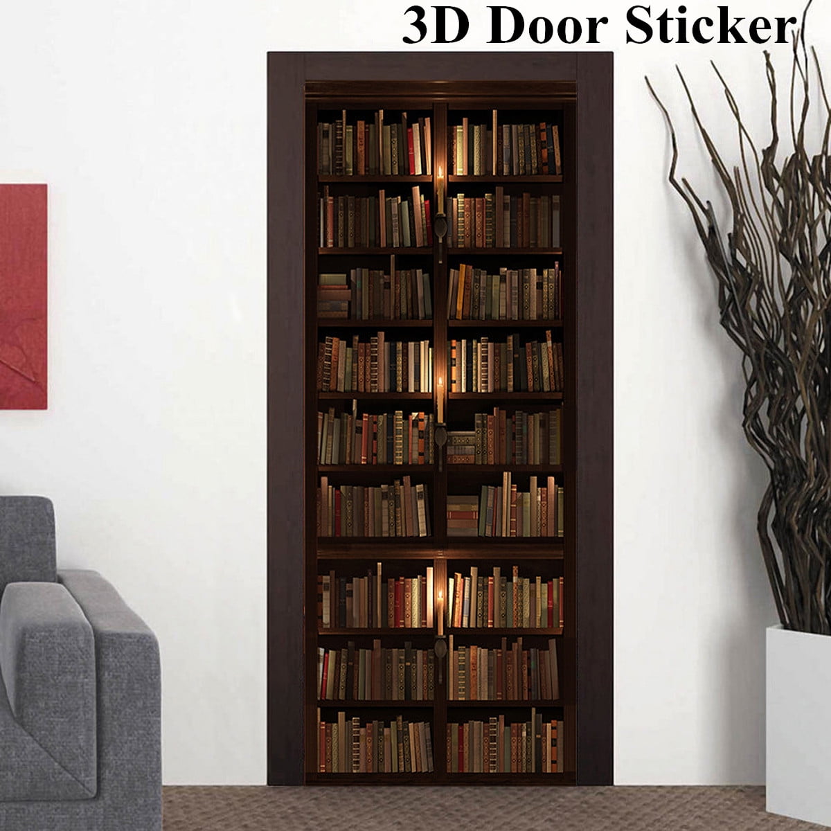 Removable Bookshelf 3D Decal WALL STICKER Home Decor Art Wallpaper ...