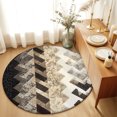 thumbnail image 2 of Round Rug 3ft Area Rug, Vintage Boho Zigzag Weave Area Rugs for Living Room Bedroom, Southwest Ethnic Geometric Art Floor Mat Non-Slip Non-Shedding Carpet Indoor Accent Rugs, 2 of 9