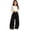 j96-Black, variant on Girls Casual Pants Solid Color Drawstring Waist Baggy Wide Leg Pants Kids Everyday Soft Comfortable Trousers With Pockets,5-6 Years