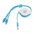 thumbnail image 1 of Cable USB retráctil 3 en 1, adaptador de carga múltiple para iOS, tipo C y micropuerto, azul, 1 of 14