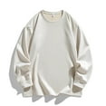 thumbnail image 3 of qucoqpe Men's Crewneck Suede Sweatshirt Casual Oversized Pullover Sweat Shirts Long Sleeve Fleece Pullover Tops, 3 of 6