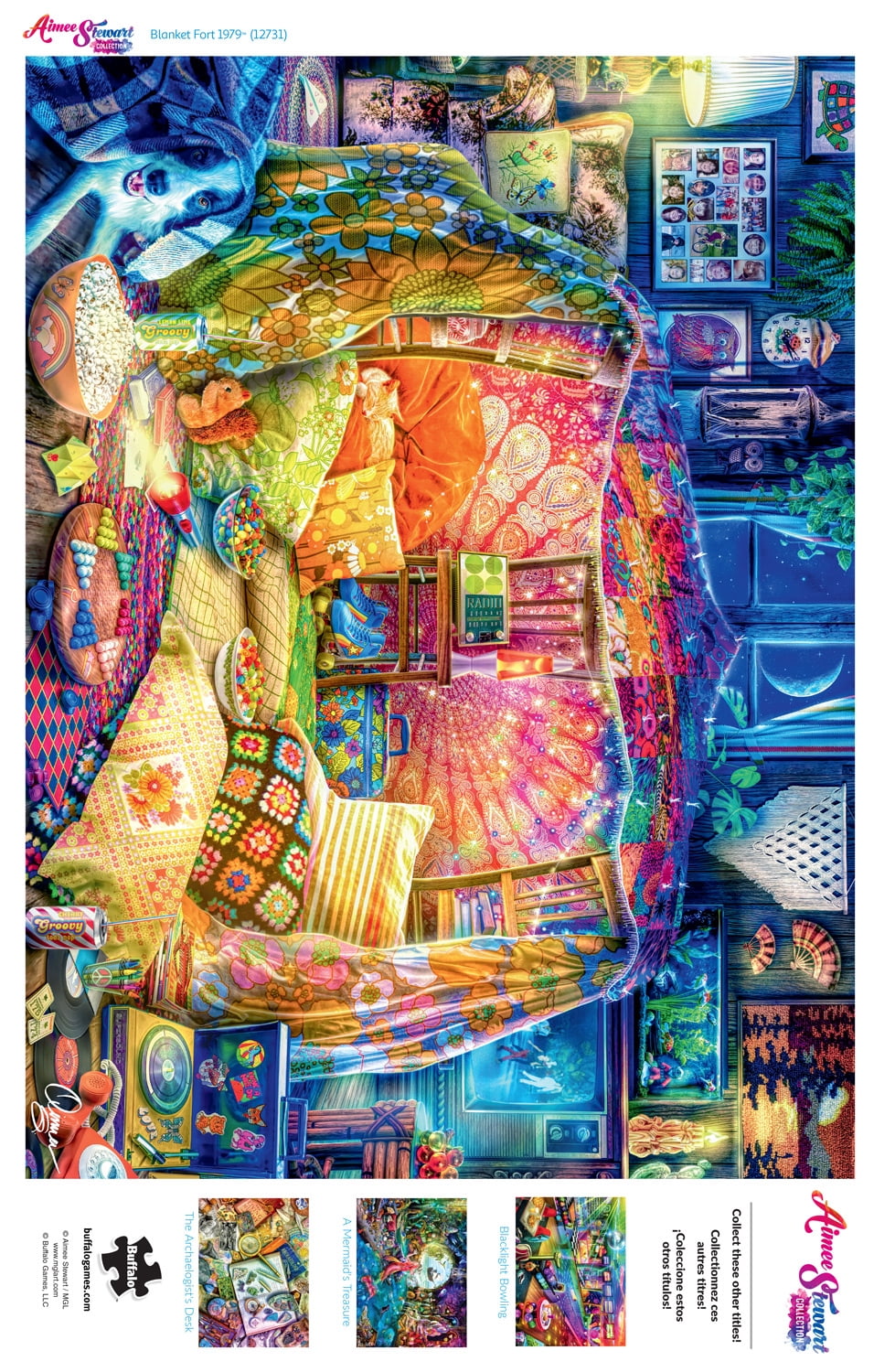 Buffalo Games 1000-Piece Aimee Stewart Blanket Fort 1979 Interlocking Jigsaw Puzzle