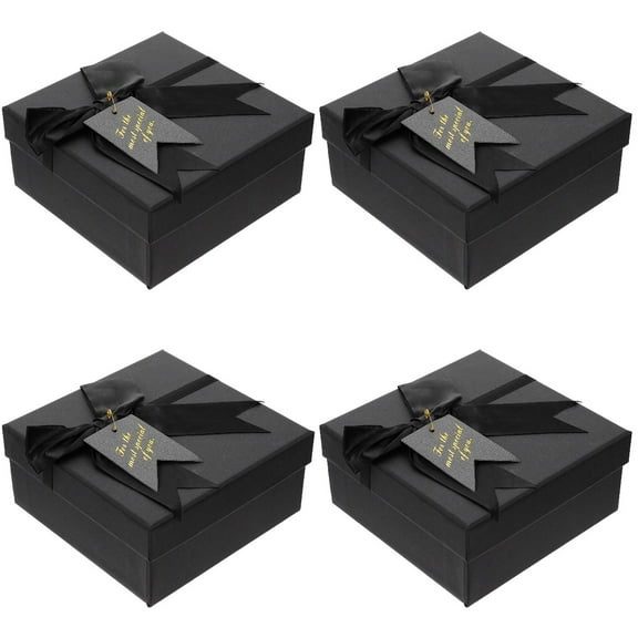4 Count Sweets Gift Boxes Chocolate Candy Container Reception Party Black