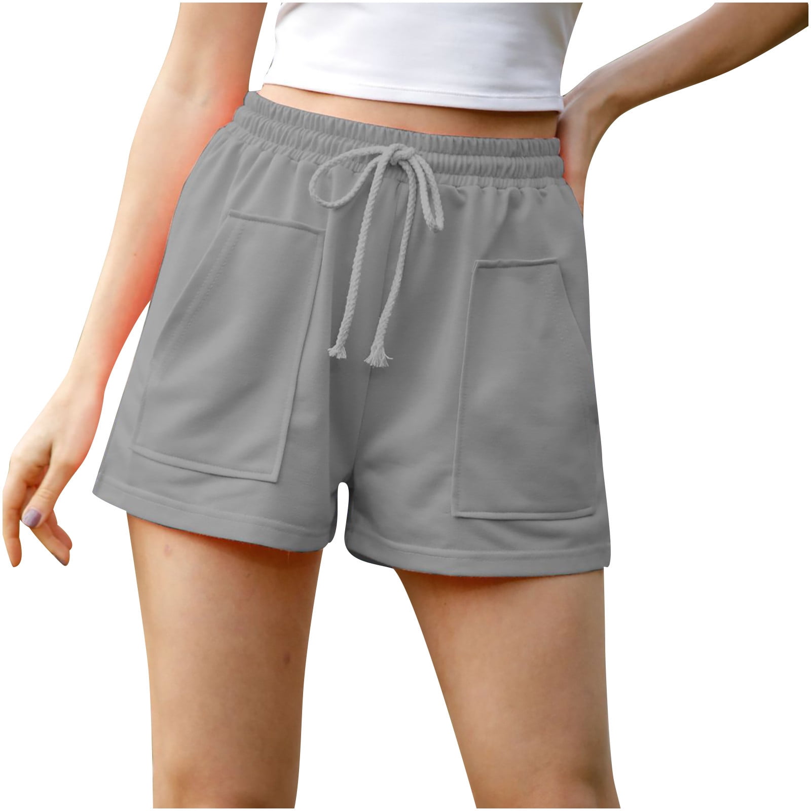 LYXSSBYX Womens Shorts Clearance Cotton Womens Loose Drawstring Elastic