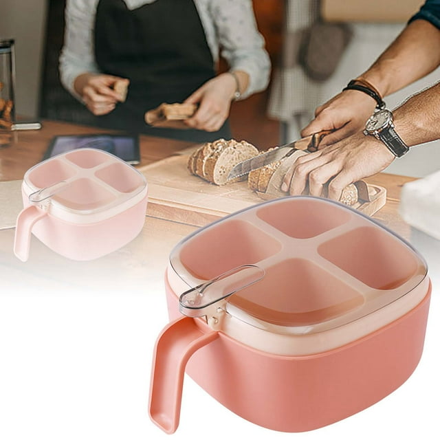 KER Four Compartment Jar Stylish Design Easy To Organize Say Goodbye To Clutter And Enhance Cooking Pleasure