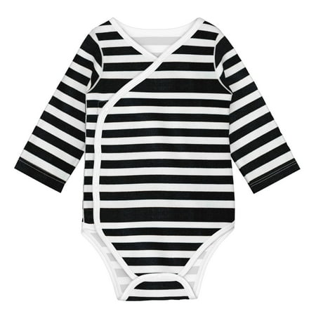 

Coaee Black And White Stripes for Soft Cotton Baby Long-Sleeve Bodysuit Girls Boys Bodysuit Romper