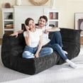 thumbnail image 7 of Congermom Bean Bag Chair, Memory Foam Bean Bag Chairs for Adults, Fireside Corner Chair Lazy Floor Corner Sofa for Living Room, Bedroom, Dorm, Office (BLACK), 7 of 7