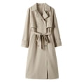 thumbnail image 1 of Gabardina Con Doble Botonadura Para Mujer, Manga, Cinturón Impermeable, Corbata Larga M Sunnimix Gabardina de mujer, 1 of 7