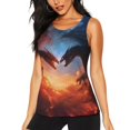 thumbnail image 1 of Fotbe Red And Blue Fire Cloud Dragon Blusas Sin Mangas para Mujer – Estilo Casual, Corte Suelto, Slim-Fit, Cuello Redondo Deportivo, Tops de Verano para Gimnasio y Yoga-Small, 1 of 7