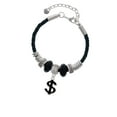 thumbnail image 2 of Delight Jewelry Silvertone Black Dollar Sign Granddaughter Celtic Knot Leather Bead Bracelet, 7"+2" Extender, 2 of 4
