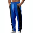 thumbnail image 2 of YABCSAZ Mens Color Block Sweatpants Drawstring Elastic Waist Straight Leg Wide Leg Casual Lounge Pants Cotton Blend Open Bottom Athletic Track Pants with Pockets Trousers, 2 of 6