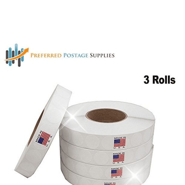 Supplies White 1" Wafer Seals Envelope Seals 30,000 Tabs/Roll Save Big