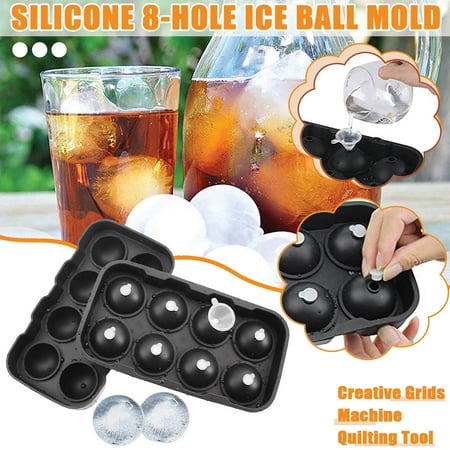 

WMYBD Funnels Silicone 8-bar Hockey Puck Maker Round Ice Tray Mold With Funnel Set