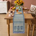 thumbnail image 2 of Nautical Archor Table Runner 72 Inches, Vintage Country Ocean Archor Blue Stripes Bed Runner Dresser Scarves Tabletop for Indoor Outdoor Parties/Ceremony/Banquet, 14" x 72", 2 of 9