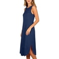thumbnail image 5 of Horkkom Sleep Shirts for Women Sleeveless Solid Color Crew Neck Nightgowns Comfy Soft Night Dress, S-2XL, 5 of 7