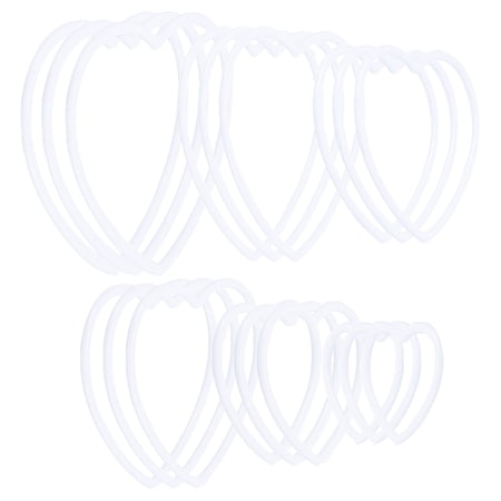 18PCS 6 Styles Dream Rings Catcher Heart Macrame Hoop for Crafts Catch Dream Plastic Rings White Woven Web Making Wedding Wreath Decor Home Wall