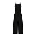 thumbnail image 7 of LEKWK Jumpsuits for Women Sleeveless Lace up Corset Wide Leg Pants Elegant Dressy Pants Breathable Soft Cocktail Party Wedding Guest formal Outfits, 7 of 7