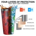thumbnail image 3 of 16oz Tumblers Red Cheetah Leopard Pattern Stainless Steel Vacuum Insulated Double Wall Travel Tumbler Cups Mug with Lid and Straw,Cleaning Brush for Coffee,Tea, 3 of 4
