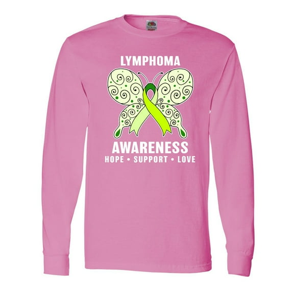 Inktastic Lymphoma Awareness Hope Support and Love Long Sleeve T-Shirt