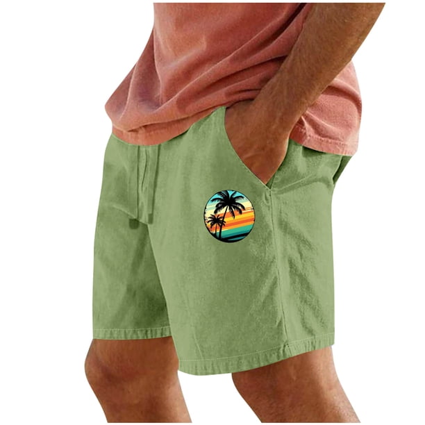 Pantalones Cortos para Hombre Cintura Elástica con Bolsillos Color Sólido Casual Cordón Suelto Pantalones Cortos de Ejercicio